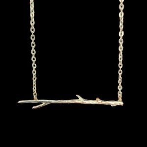 Necklace silver colored twig